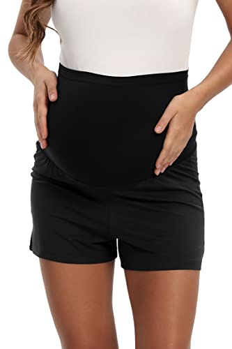 Hocaies Umstandsshorts Umstandshose Kurz Hose Schwangerschafts Baumwolle Umstandsshorts mit Elastische Bauchband für Sommer Komfortable Kurze von Hocaies