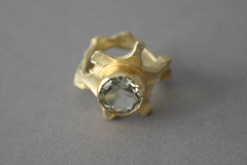 Ring 925Er Silber Vergoldet Mit Prasiolith Gr. 55 von HochglanzundMatt