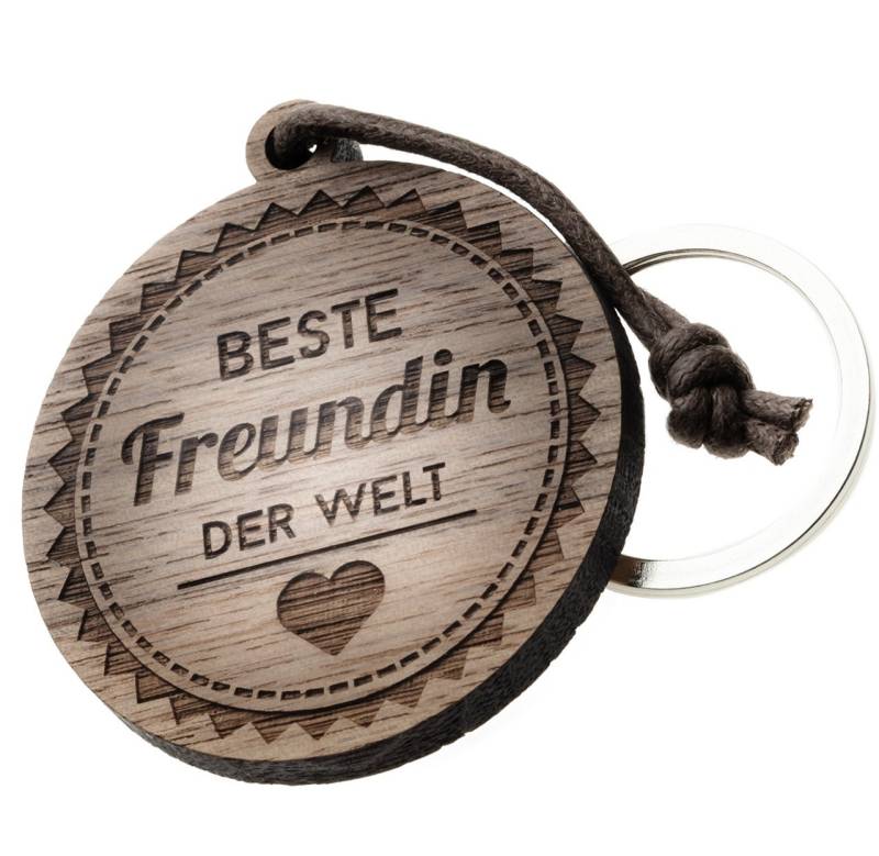 Schlüsselanhänger Aus Holz "Beste Freundin Der Welt" von Hochzeitideal