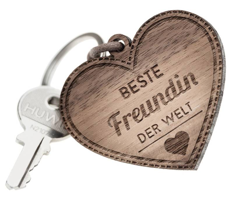 Schlüsselanhänger Aus Holz in Herzform "Beste Freundin" Schlüsselanhänger Aus Holz in Herzform "Beste Freundin" von Hochzeitideal