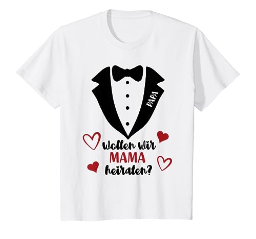 Kinder Wollen Wir Mama heiraten Hochzeitsantrag Kind Heiratsantrag T-Shirt von Heiratsantrag Kinder schöne Überraschung für Mann