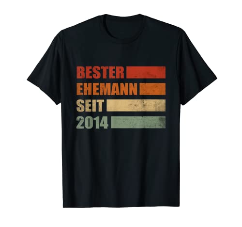 Herren Retro Bester Ehemann seit 2014 Hochzeitstag T-Shirt Herren Retro Bester Ehemann seit 2014 Hochzeitstag T-Shirt von Hochzeitstag Geschenk für Ehemann