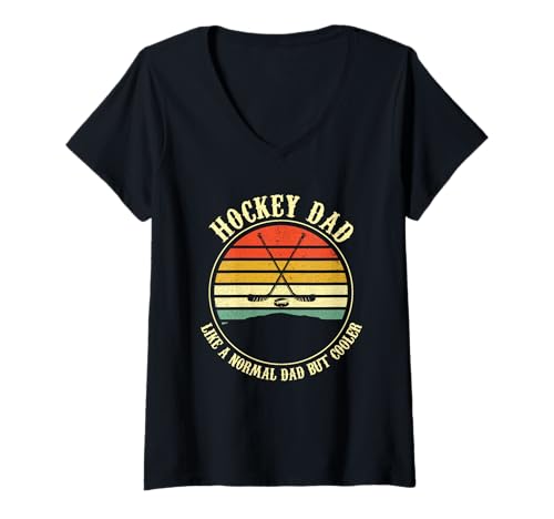 Damen Hockey Dad Like A Normal Dad But Cooler Herren Vatertag T-Shirt mit V-Ausschnitt Damen Hockey Dad Like A Normal Dad But Cooler Herren Vatertag T-Shirt mit V-Ausschnitt von Hockey Dad Mens Funny Vintage Fathers Day