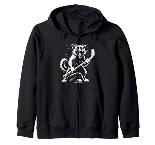 Angry Cat Eishockeyspieler-Design, Geschenk für Männer, Frauen, Kinder Kapuzenjacke Angry Cat Eishockeyspieler-Design, Geschenk für Männer, Frauen, Kinder Kapuzenjacke von Hockey Lover Team Coach Birthday Present Graphic
