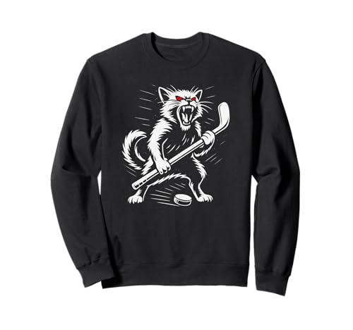 Angry Cat Eishockeyspieler-Design, Geschenk für Männer, Frauen, Kinder Sweatshirt Angry Cat Eishockeyspieler-Design, Geschenk für Männer, Frauen, Kinder Sweatshirt von Hockey Lover Team Coach Birthday Present Graphic