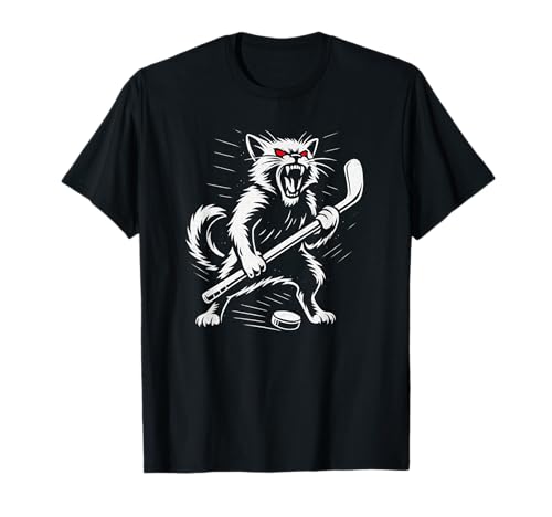 Angry Cat Eishockeyspieler-Design, Geschenk für Männer, Frauen, Kinder T-Shirt Angry Cat Eishockeyspieler-Design, Geschenk für Männer, Frauen, Kinder T-Shirt von Hockey Lover Team Coach Birthday Present Graphic