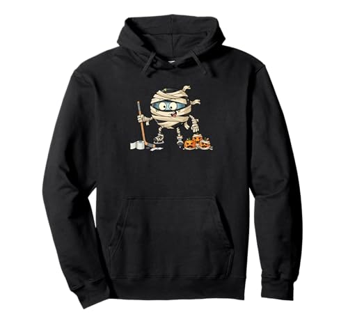 Lustiger Hockey-Mumien-Kürbis Halloween Kinder Herren Damen Pullover Hoodie von Hockey Lovers Cute Halloween Outfits for Boy Girl