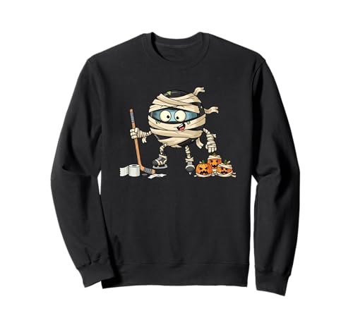 Lustiger Hockey-Mumien-Kürbis Halloween Kinder Herren Damen Sweatshirt von Hockey Lovers Cute Halloween Outfits for Boy Girl