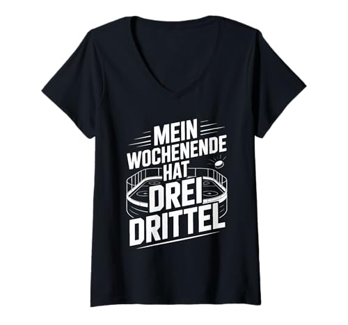 Damen Mein Wochenende Hat DREI Drittel T-Shirt mit V-Ausschnitt Damen Mein Wochenende Hat DREI Drittel T-Shirt mit V-Ausschnitt von Hockey Wochenende Lustiger Spruch