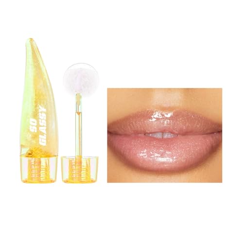 Hocossy Farbwechsel Lippenöl, klare Farbveränderung PH getönter Lipgloss für Frauen Mädchen Glitzer Feuchtigkeitsspendende Feuchtigkeitscreme Lippenöl Lippenbalsam von Hocossy