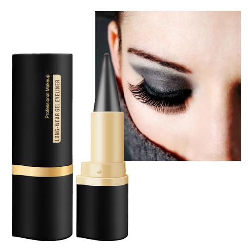 Hocossy Gel Eyeliner Bleistift Auge Schwarz Gesichtsfarbe Stifte Make-up Wasserdichte Matte Creme Buntstift Katzenauge Schwarz Silber Grau Lidschatten von Hocossy