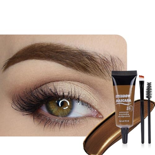 Hocossy Getönte Augenbrauen-Mascara mit zwei Augenbrauenbürsten, Brow Fast Sculpt Waterproof Transfer-proof von Hocossy