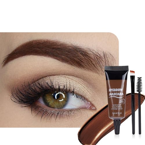 Hocossy Getönte Augenbrauen-Mascara mit zwei Augenbrauenbürsten, Brow Fast Sculpt Waterproof Transfer-proof von Hocossy