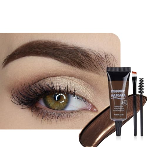 Hocossy Getönte Augenbrauen-Mascara mit zwei Augenbrauenbürsten, Brow Fast Sculpt Waterproof Transfer-proof von Hocossy