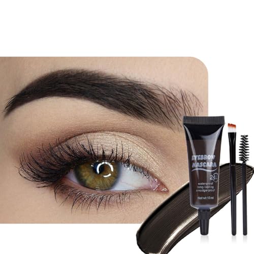 Hocossy Getönte Augenbrauen-Mascara mit zwei Augenbrauenbürsten, Brow Fast Sculpt Waterproof Transfer-proof von Hocossy