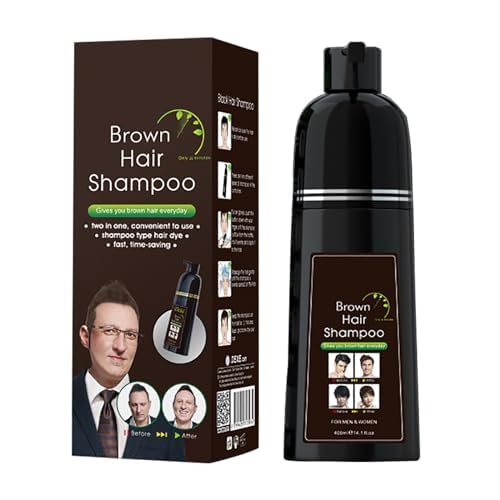 Hocossy Instant Schwarzbraunes Haarshampoo, natürliches Haarfärbeshampoo für graues Haar, einfach und schnell, Grauabdeckung für Männer und Frauen von Hocossy