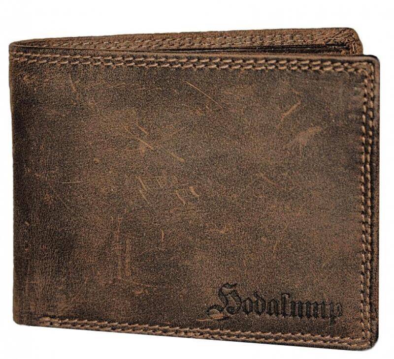 Hodalump - Hodalump Scheintasche mit Doppelklappe echt Leder braun Braun von Hodalump