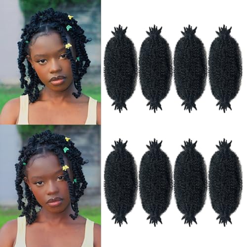 Hodgeous Marley 20,3 cm (8 Zoll) geflochtenes Haar, vorgetrennt, elastisch, Afro-Zöpfe, gehäkelt, für lockeres Haar, weich, verrückt, Frühling, für Frauen (20,3 cm (8 Zoll) von Hodgeous
