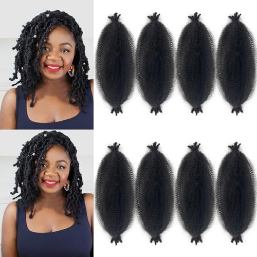 Hodgeous Marley Flechthaar, 8 Packungen, elastisch, Afro-Zöpfe, vorgetrennt, kinky, gehäkelt, für verrückte, weiche Strähnen, geflochten, für Frauen, schwarz Hodgeous Marley Flechthaar, 8 Packungen, elastisch, Afro-Zöpfe, vorgetrennt, kinky, gehäkelt, für verrückte, weiche Strähnen, geflochten, für Frauen, schwarz von Hodgeous