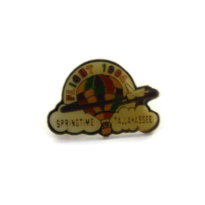 Flug 1994 Springtime Tallahassee Nasa Raumschiffstart/Heißluftballon Seltener Vintage Emaille Hut/ Anstecknadel | A Flug 1994 Springtime Tallahassee Nasa Raumschiffstart/Heißluftballon Seltener Vintage Emaille Hut/ Anstecknadel | A von HodlGlass