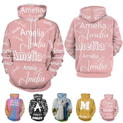 Benutzerdefinierte Hoodies mit Bildern Entwerfen Sie Ihr eigenes Sweatshirt Personalisierte Name Hoodies Geschenke für Frauen Männer von Hodmec