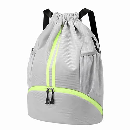 Hoedia Turnbeutel Sportrucksack mit Kordelzug - Fussball Sporttasche Schwimmbeutel mit Schuhfach und Wasserdichter Tasche für Damen/Herren/jungen/kinder von Hoedia