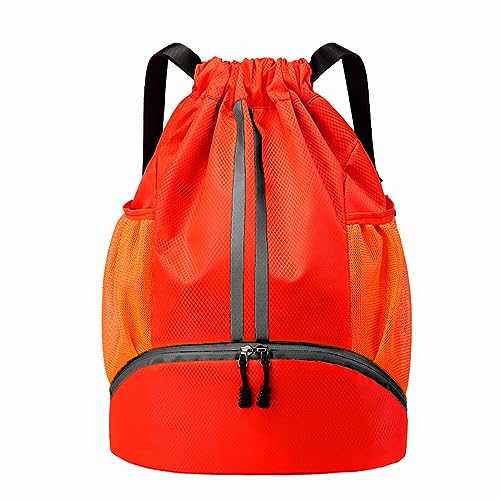 Hoedia Turnbeutel Sportrucksack mit Kordelzug - Fussball Sporttasche Schwimmbeutel mit Schuhfach und Wasserdichter Tasche für Damen/Herren/jungen/kinder von Hoedia