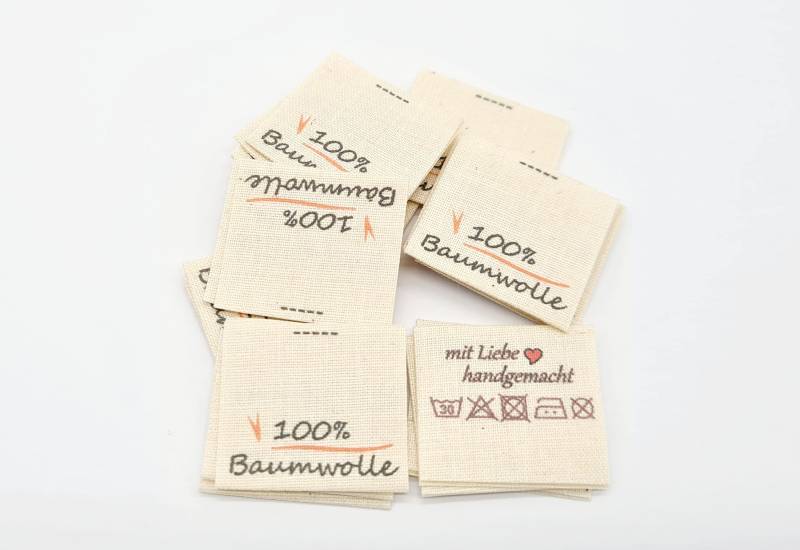 20 Textiletiketten Aus Naturbaumwollband 100% Baumwolle Mit Pflegesymbole 20 Textiletiketten Aus Naturbaumwollband 100% Baumwolle Mit Pflegesymbole von HoedtkeVertrieb