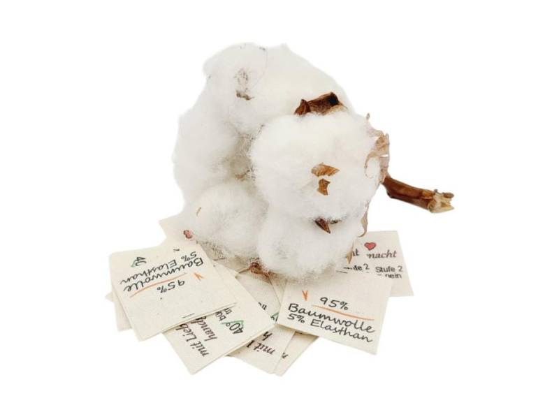 20 Textiletiketten Aus Naturbaumwollband 95% Baumwolle 5 Elasthan -Linzenzfreie Pflegehinweise - 40 Grad von HoedtkeVertrieb