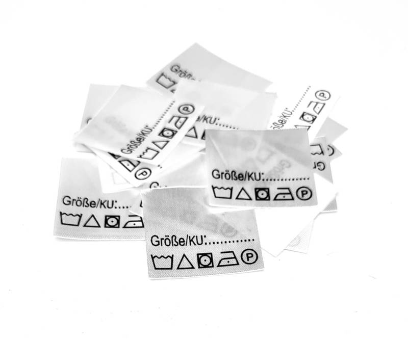 25 Textiletiketten Größe/Ku Zum Selber Ausfüllen Mit Pflegesymbole 25 Textiletiketten Größe/Ku Zum Selber Ausfüllen Mit Pflegesymbole von HoedtkeVertrieb