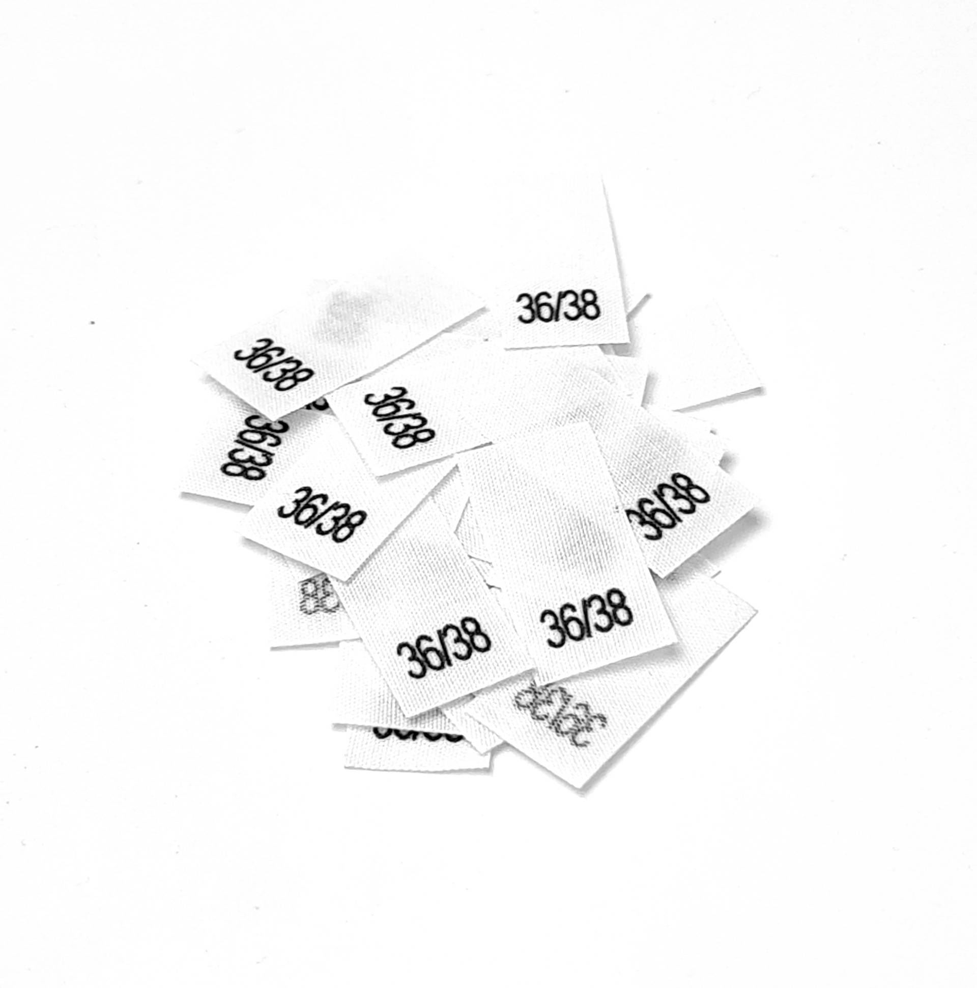 25 Textiletiketten Größe 36/38Auf Mischband 25 Textiletiketten Größe 36/38Auf Mischband von HoedtkeVertrieb