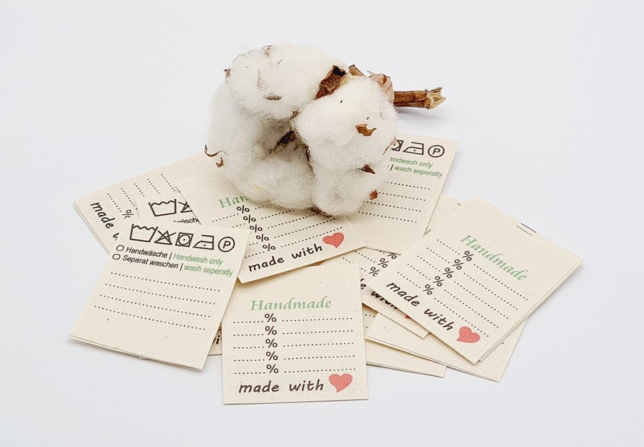 25 Textiletiketten Handmade Made With | Hearth Auf Naturbaumwollband 25 Textiletiketten Handmade Made With | Hearth Auf Naturbaumwollband von HoedtkeVertrieb