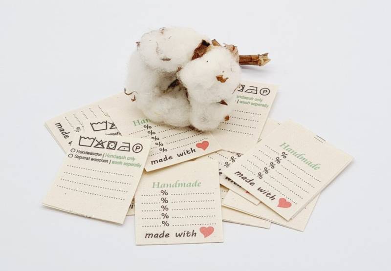 25 Textiletiketten Handmade Made With | Hearth Auf Naturbaumwollband von HoedtkeVertrieb