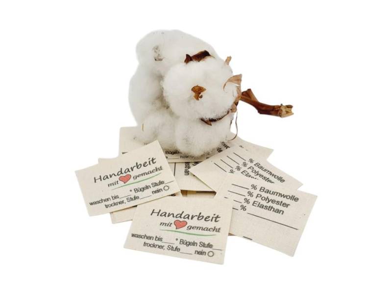 25 Textiletiketten Universal Handarbeit Auf Naturbaumwollband Und Lizensfreie Pflegehinweise 25 Textiletiketten Universal Handarbeit Auf Naturbaumwollband Und Lizensfreie Pflegehinweise von HoedtkeVertrieb