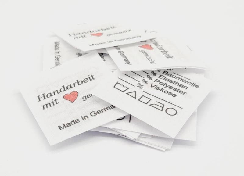 25 Textiletiketten Universal Handarbeit Mit Herz von HoedtkeVertrieb