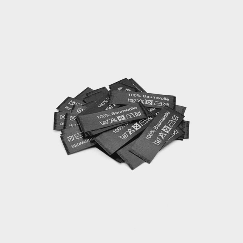 50 Schwarze Textiletiketten 100% Baumwolle 50 Schwarze Textiletiketten 100% Baumwolle von HoedtkeVertrieb
