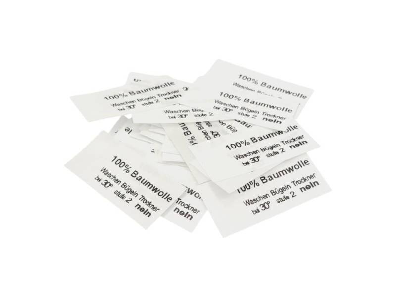 50 Textiletiketten 100% Baumwolle - Lizensfrei von HoedtkeVertrieb