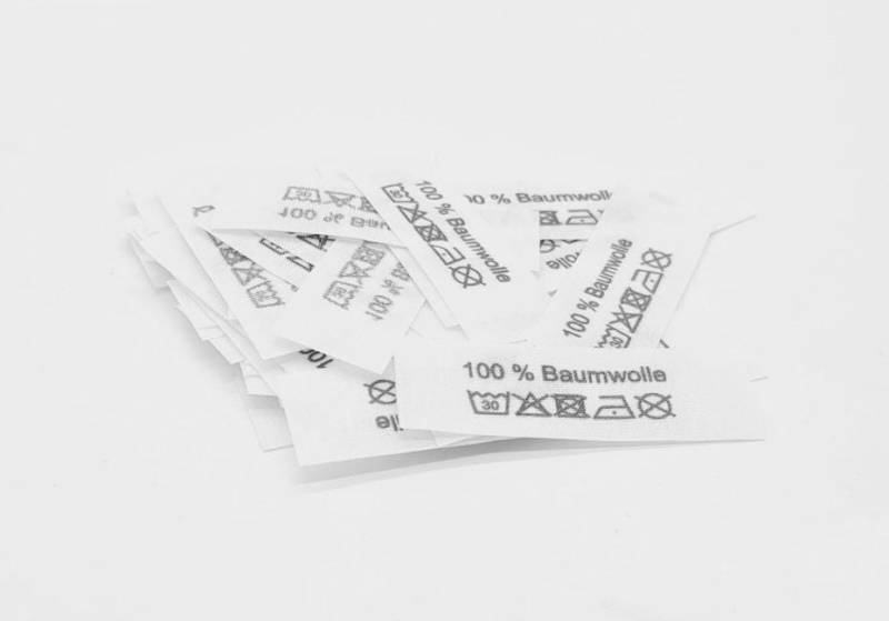 50 Textiletiketten 100 % Baumwolle von HoedtkeVertrieb
