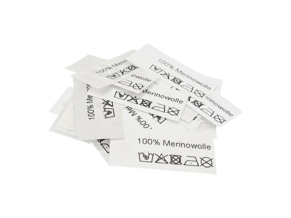 50 Textiletiketten 100% Merinowolle 50 Textiletiketten 100% Merinowolle von HoedtkeVertrieb