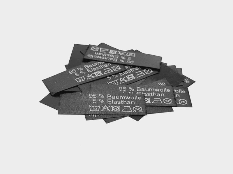 50 Textiletiketten 95% Baumwolle 5 Elasthan von HoedtkeVertrieb
