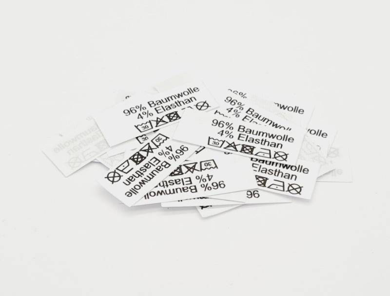 50 Textiletiketten 96% Baumwolle 4 Elasthan von HoedtkeVertrieb