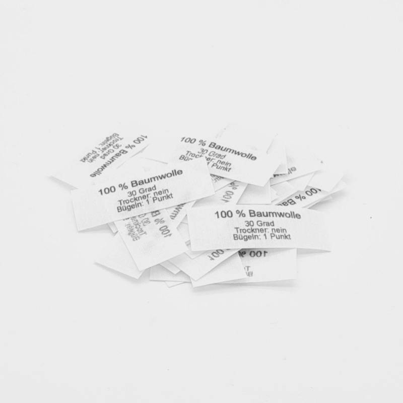 50 Textiletiketten Mit Der Aufschrift 100% Baumwolle Und Lizensfreie Pflegehinweise 50 Textiletiketten Mit Der Aufschrift 100% Baumwolle Und Lizensfreie Pflegehinweise von HoedtkeVertrieb