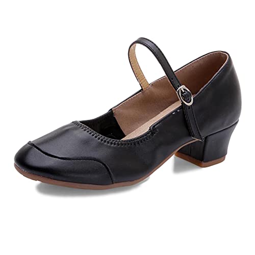 Hoefirm Damen Latin Tanzschuhe Geschlossen Zehen Salsa Tango Ballsaal Tanz Schuhe Walzer Soziale Schwarz 38 EU von Hoefirm