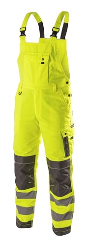 HÖGERT TECHNIK WERSE Herren Warnschutz Latzhose – Atmungsaktive Arbeitshose mit Reflexstreifen | EN ISO 20471 Klasse 1 & EN ISO 13688 | Oxford-Verstärkungen, 8 Taschen von Högert Technik