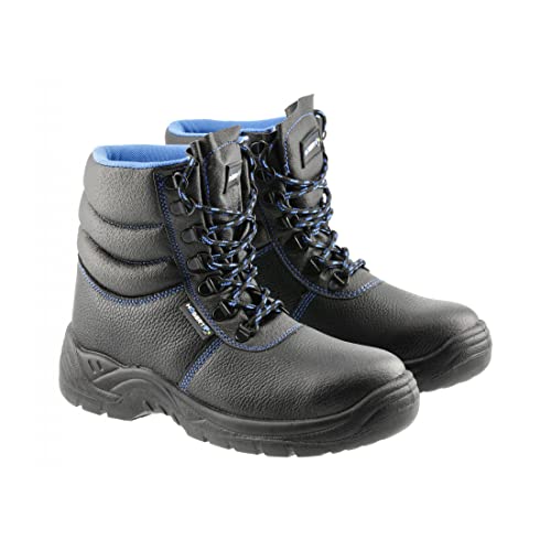 Högert Technik Arbeitsschuhe ZORGE, Sicherheitsstiefel BAU, Stahlkappe, rutschfest, wasserdicht, hohe Schutzschuhe, Schwarz, Industrie, Handwerk von Högert Technik