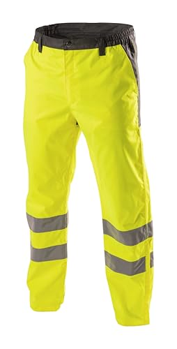 Högert Technik ABENS Warnschutz Regenhose Herren M Gelb – wasserdichte Arbeitshose mit Reflexstreifen – Atmungsaktive Sicherheitskleidung für BAU, Industrie, Straßenbau von Högert Technik