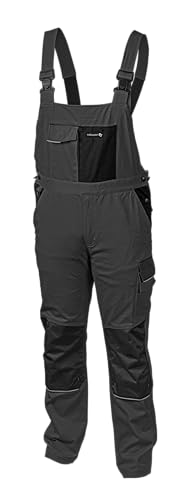 Högert Technik – Arbeitslatzhose EDGAR beige mit elastischen Trägern, 7 Taschen, Oxford 600D Verstärkungen, reflektierenden Elementen und ergonomischer Passform für Herren von Högert Technik