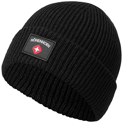 Höhenhorn 28A5+ZWL4 Ronce Knitted Beanie Unisex Herren Damen Mütze Schwarz von Höhenhorn