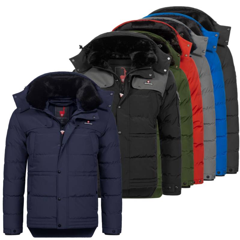 Höhenhorn Adamelo Herren Winter Jacke Quilted Steppjacke Gefüttert Winterjacke XL Schwarz Belt Edition von Höhenhorn