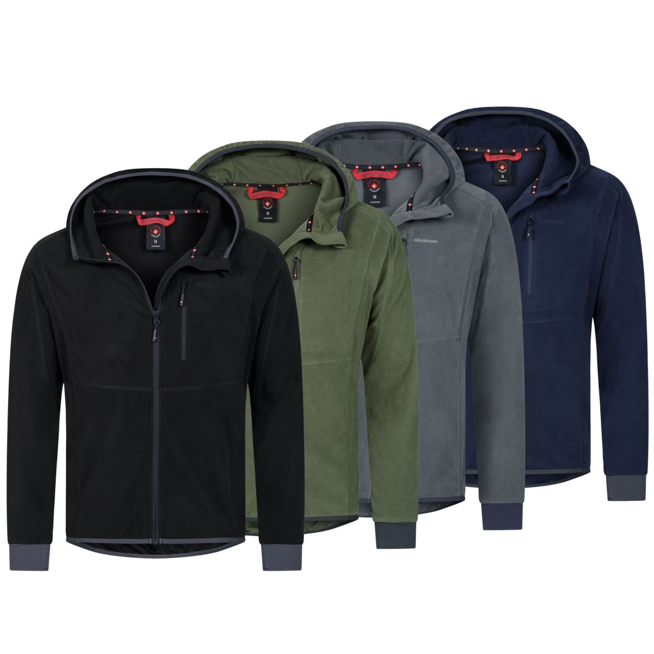 Höhenhorn Apennin Herren Leichter Fleece Hoodie Sweatshirt Full Zip Microfleece M Dunkelblau von Höhenhorn